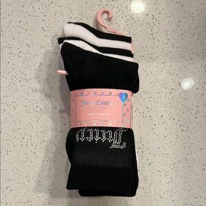 Juicy Couture Black and White Casual Crew Socks
